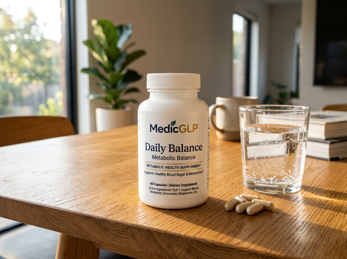 MedicGLP Product Bottle on Table